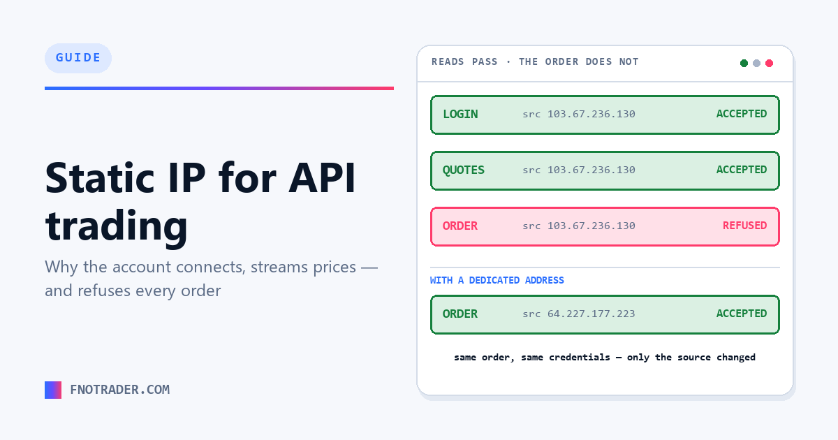 Static IP for API trading