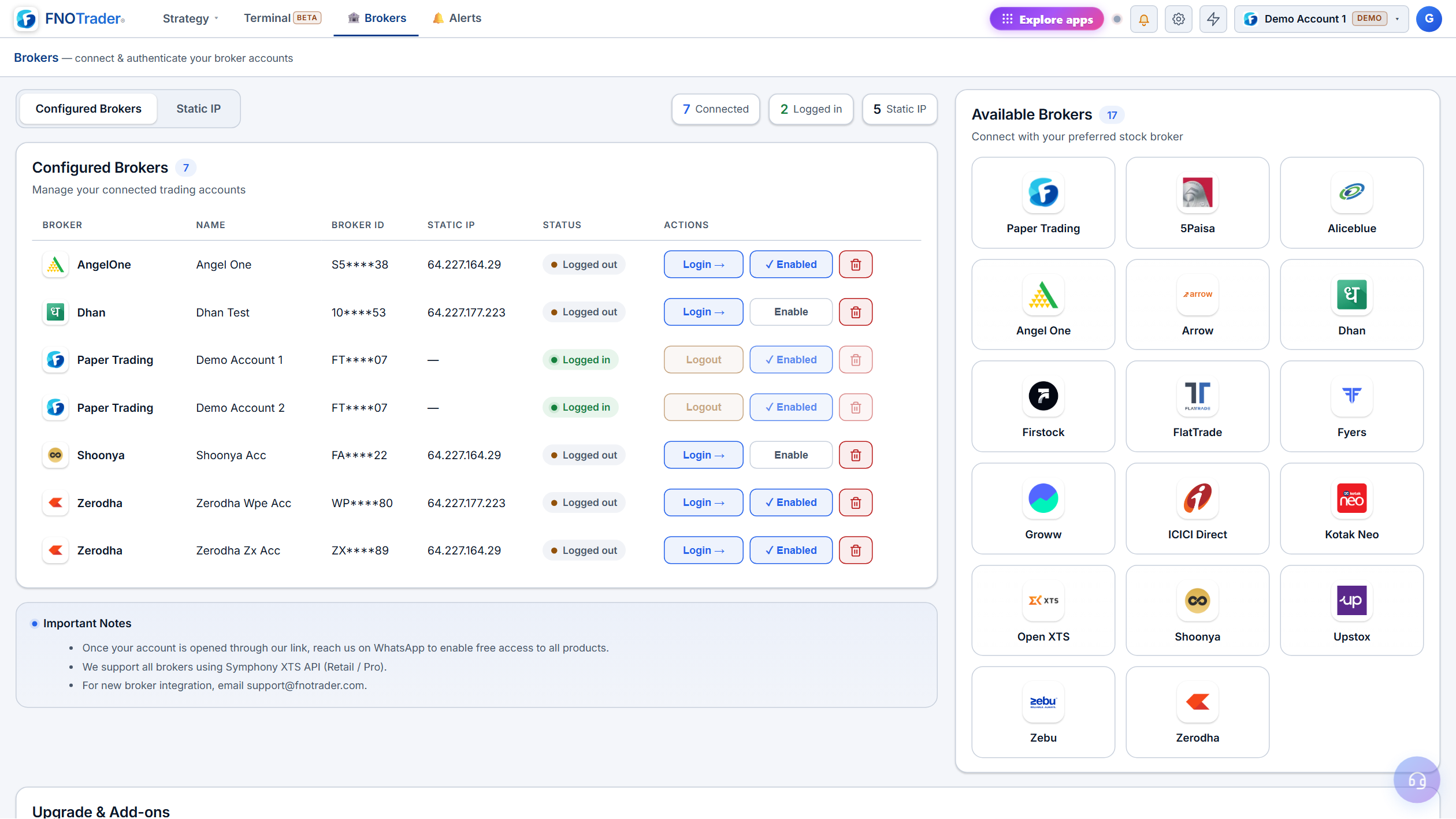 Connect any broker — 100+ via Open XTS.